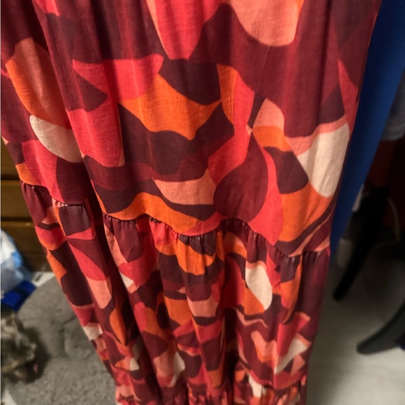 Nine West Orange Red Sundress Sleeveless Spaghetti Strap - Picture 3 of 8